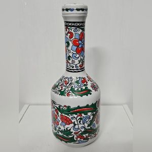 Vintage Metaxa handpainted porcelain cork bottle / decanter / vase